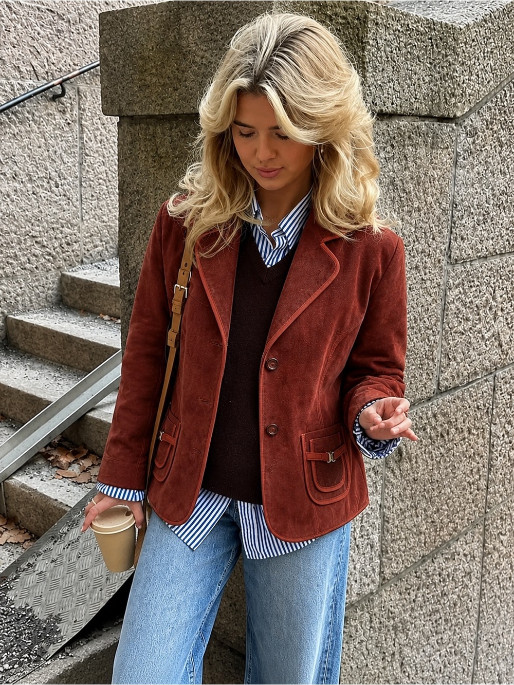 [m] Skotts Suede Jacket – Salmon Pink – Medium washable equestrian